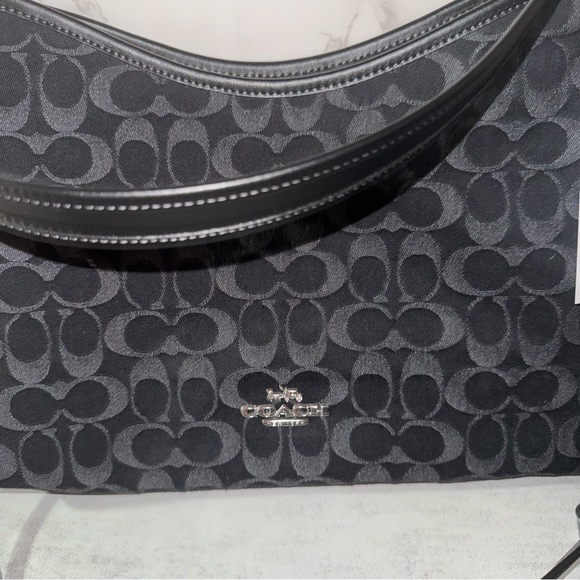 Coach Laurel Shoulder Bag In Black Signature Denim - Picture 3 of 12